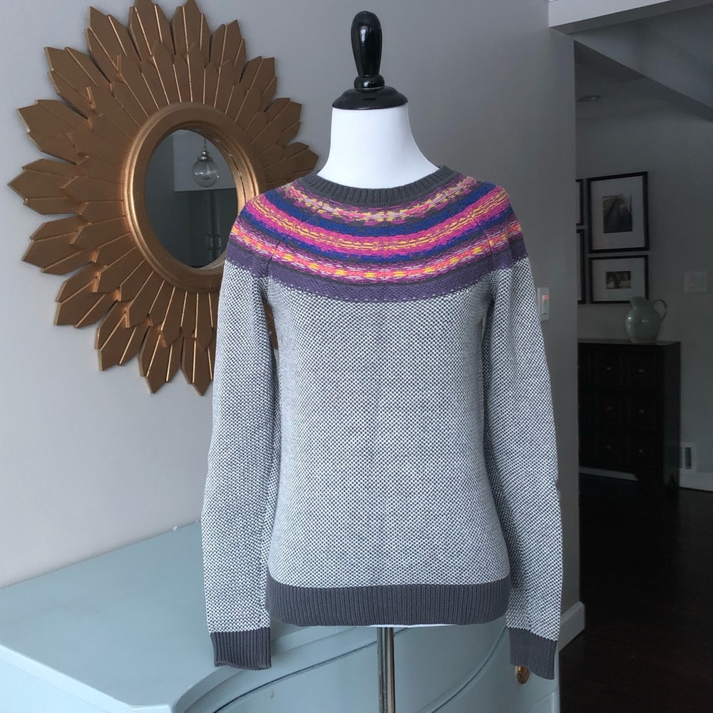 Mossimo Supply Co grey and multicolor knit sweater